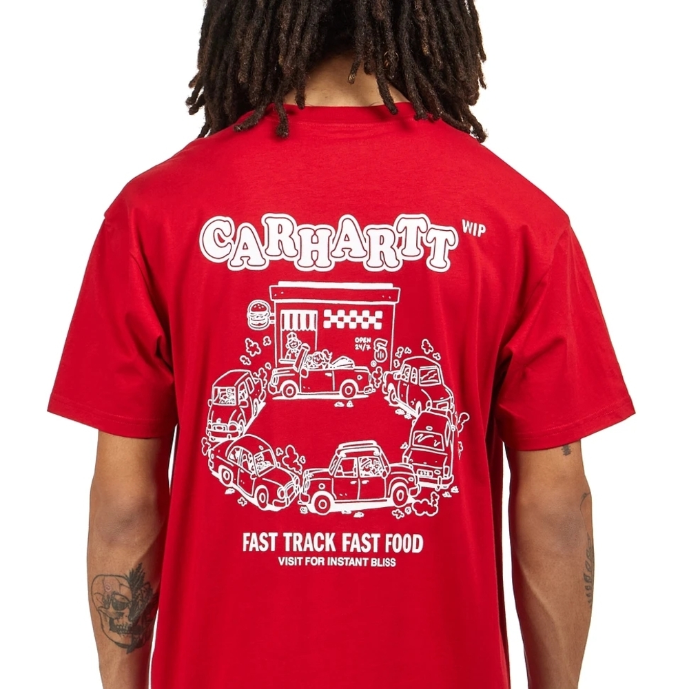 Carhartt WIP Red Fast Food Graphic Tee